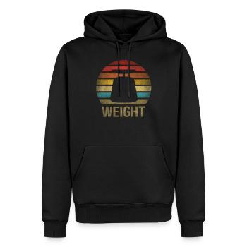 Weight Scale Retro Vintage Sunset - Männer Premium Bio Hoodie - Schwarz - Vorne - Nico (187cm)
