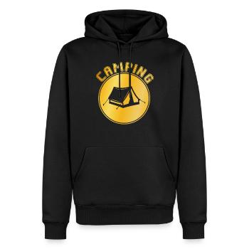 Camping - Männer Premium Bio Hoodie - Schwarz - Vorne - Nico (187cm)