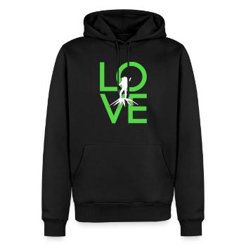 Alpinisme - Sweat à capuche Premium bio Homme - noir - Devant - Nico (187cm)