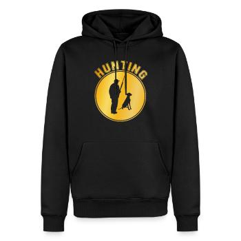 Chasser - Sweat à capuche Premium bio Homme - noir - Devant - Nico (187cm)
