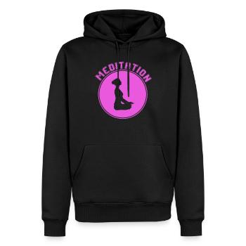 Meditation - Männer Premium Bio Hoodie - Schwarz - Vorne - Nico (187cm)