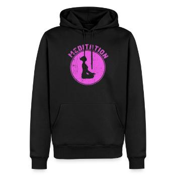 Meditation - Herre Premium økologisk hoodie - sort - Foran - Nico (187cm)