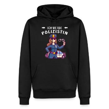 ICH WERDE POLIZISTIN - Männer Premium Bio Hoodie - Schwarz - Vorne - Nico (187cm)