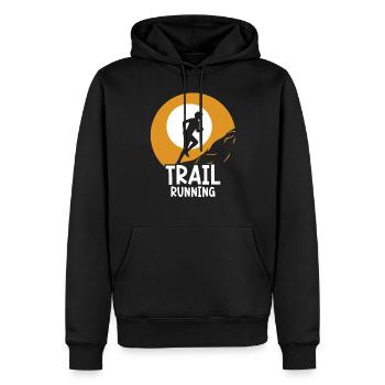 Trail Running Course Course Trail Run - Sweat à capuche Premium bio Homme - noir - Devant - Nico (187cm)