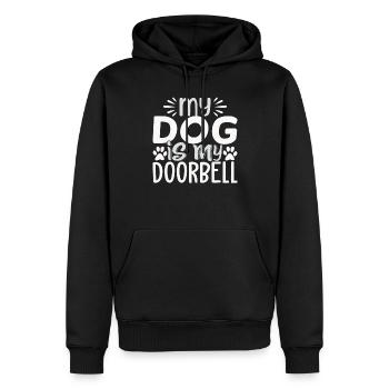Mon chien est ma sonnette - Sweat à capuche Premium bio Homme - noir - Devant - Nico (187cm)