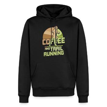 Café et Trail Running Race Runner Trail Run - Sweat à capuche Premium bio Homme - noir - Devant - Nico (187cm)