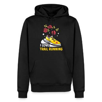J’adore les courses de Trail Running Trail Running - Sweat à capuche Premium bio Homme - noir - Devant - Nico (187cm)