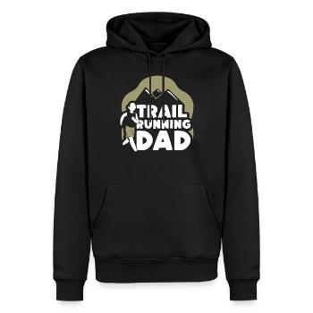 Trail Running Papa Race Runner Trail Run - Sweat à capuche Premium bio Homme - noir - Devant - Nico (187cm)