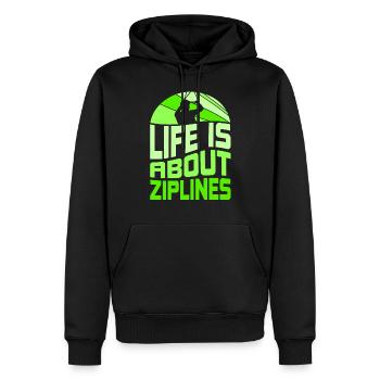 Life consists of zipline ziplining sports - Men’s Premium Organic Hoodie - black - Front - Nico (187cm)