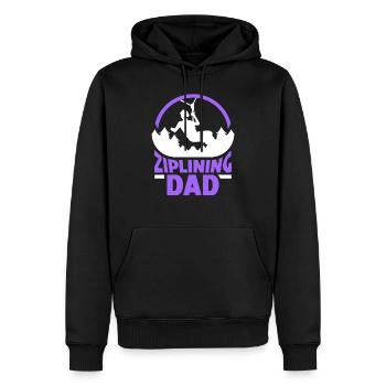 Ziplining Papa Zipline Sport Seilrutsche Sprüche - Männer Premium Bio Hoodie - Schwarz - Vorne - Nico (187cm)