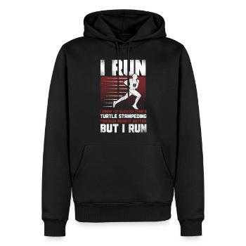Running Runner Semi-Marathon - Sweat à capuche Premium bio Homme - noir - Devant - Nico (187cm)