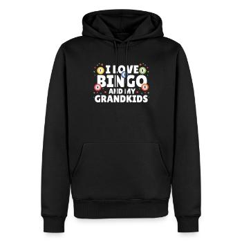 I Love Bingo And My Grandkids Lustiges Bingo - Männer Premium Bio Hoodie - Schwarz - Vorne - Nico (187cm)