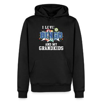 I Love Bingo And My Grandkids Lustiges Bingo - Männer Premium Bio Hoodie - Schwarz - Vorne - Nico (187cm)
