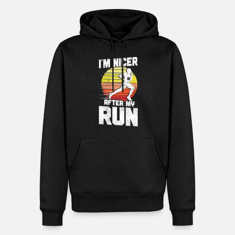 Running Runner Half Marathon - Männer Premium Bio Hoodie - Schwarz