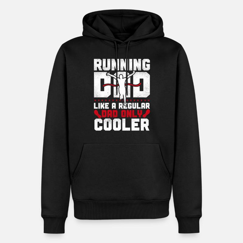 Running Runner Half Marathon Dad - Männer Premium Bio Hoodie - Schwarz