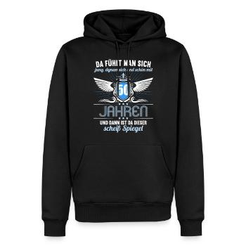 50 Jahre Jung Schön Dynamisch 50 Geburtstag - Männer Premium Bio Hoodie - Schwarz - Vorne - Nico (187cm)