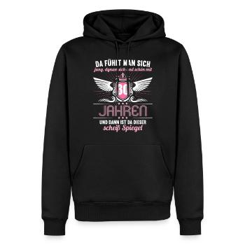 30 Jahre Jung Schön Dynamisch 30 Geburtstag - Männer Premium Bio Hoodie - Schwarz - Vorne - Nico (187cm)