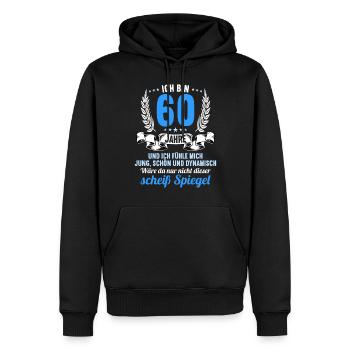 60 Jahre Jung Schön Dynamisch 60 Geburtstag - Männer Premium Bio Hoodie - Schwarz - Vorne - Nico (187cm)