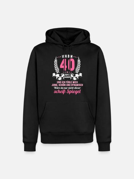 40 Jahre Jung Schön Dynamisch 40 Geburtstag - Männer Premium Bio Hoodie - Schwarz
