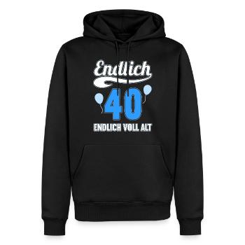 Endlich 40 Jahre endlich voll alt 40 Geburtstag - Männer Premium Bio Hoodie - Schwarz - Vorne - Nico (187cm)