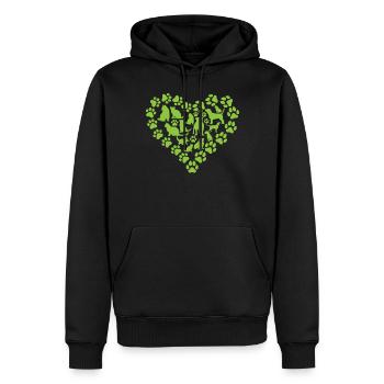 Propriétaire de chien Propriétaire de chat Mignon amour de chat - Sweat à capuche Premium bio Homme - noir - Devant - Nico (187cm)