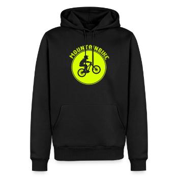 Mountainbiking - Männer Premium Bio Hoodie - Schwarz - Vorne - Nico (187cm)