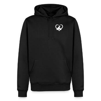 Propriétaire de chien Propriétaire de chat Mignon amour de chat - Sweat à capuche Premium bio Homme - noir - Devant - Nico (187cm)