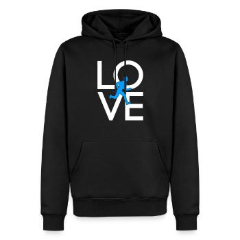 Jog - Men’s Premium Organic Hoodie - black - Front - Nico (187cm)