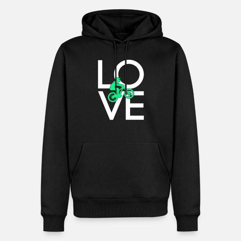 Vtt - Sweat à capuche Premium bio Homme - noir