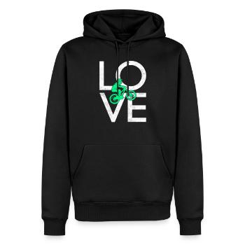 Mountainbiking - Männer Premium Bio Hoodie - Schwarz - Vorne - Nico (187cm)