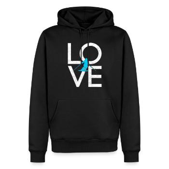 Ski - Männer Premium Bio Hoodie - Schwarz - Vorne - Nico (187cm)