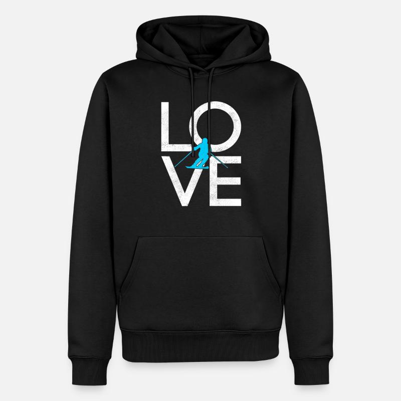 Ski - Sweat à capuche Premium bio Homme - noir