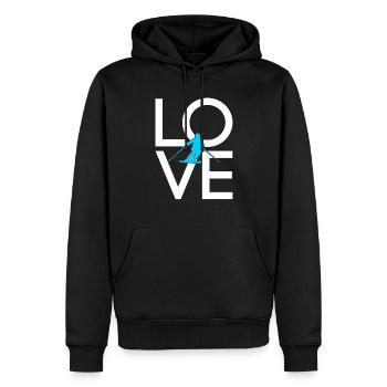 Ski - Männer Premium Bio Hoodie - Schwarz - Vorne - Nico (187cm)