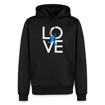 Joggen - Männer Premium Bio Hoodie - Schwarz - Vorne - Nico (187cm)