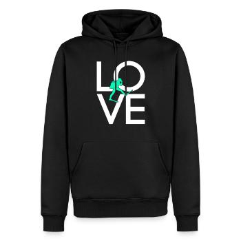 Plonger - Sweat à capuche Premium bio Homme - noir - Devant - Nico (187cm)
