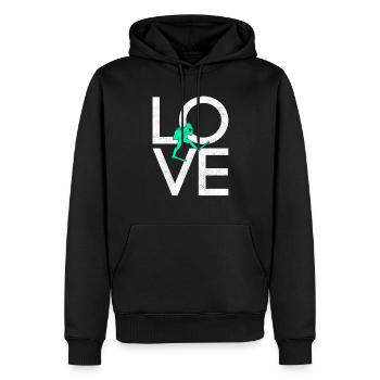 Plonger - Sweat à capuche Premium bio Homme - noir - Devant - Nico (187cm)