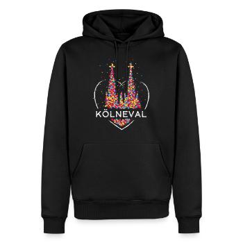 Kölner Dom Köln Karneval Kölner Fasching Konfetti - Männer Premium Bio Hoodie - Schwarz - Vorne - Nico (187cm)