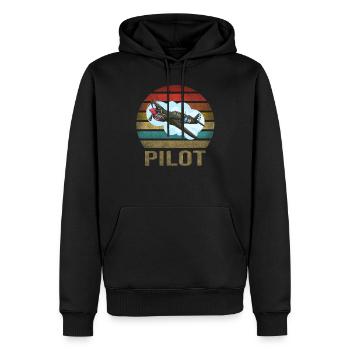 Airplane Historic World War II Flying Pilot WWII - Männer Premium Bio Hoodie - Schwarz - Vorne - Nico (187cm)