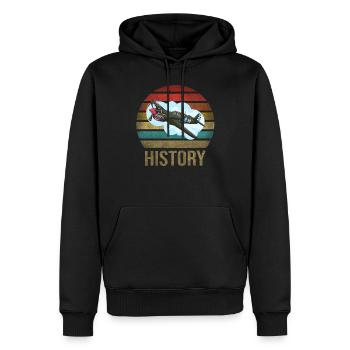 Airplane Historic World War II Flying Pilot WWII - Männer Premium Bio Hoodie - Schwarz - Vorne - Nico (187cm)