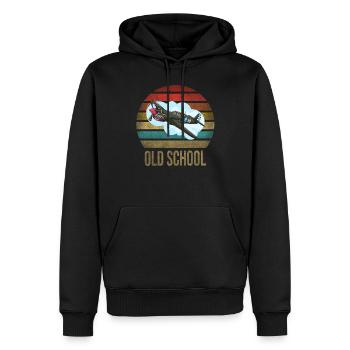 Airplane Historic World War II Flying Pilot WWII - Männer Premium Bio Hoodie - Schwarz - Vorne - Nico (187cm)
