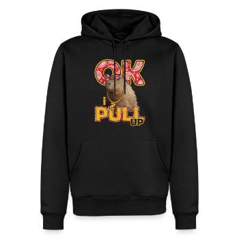 Hip Hop OK I PULL UP Wasserschwein - Männer Premium Bio Hoodie - Schwarz - Vorne - Nico (187cm)