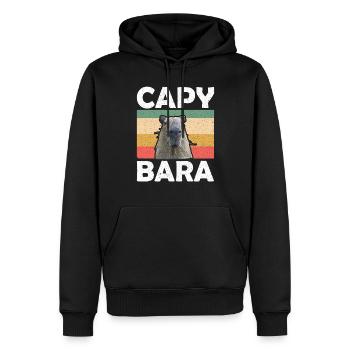Rétro Capybara Wasserschwein - Sweat à capuche Premium bio Homme - noir - Devant - Nico (187cm)