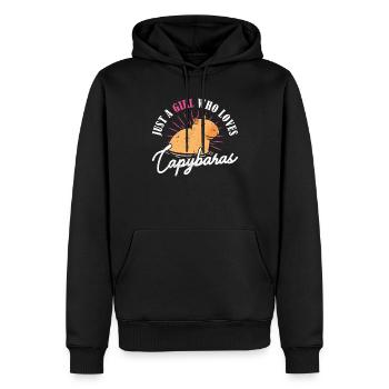 Juste une fille qui aime Capybaras capybara - Sweat à capuche Premium bio Homme - noir - Devant - Nico (187cm)