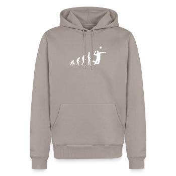 Volleyball Evolution - Männer Premium Bio Hoodie - Taupe - Vorne - Nico (187cm)