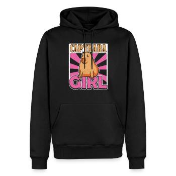 Capybara Fille Wasserschwein - Sweat à capuche Premium bio Homme - noir - Devant - Nico (187cm)