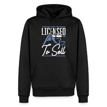 Autorisé à vendre un conseiller en prêts hypothécaires - Sweat à capuche Premium bio Homme - noir - Devant - Nico (187cm)