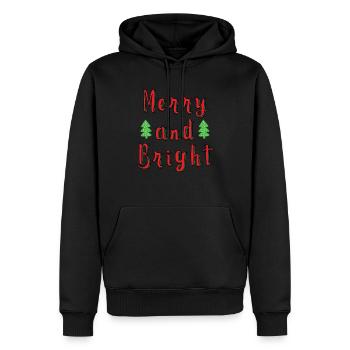 Noël laid Dictons joyeux et lumineux - Sweat à capuche Premium bio Homme - noir - Devant - Nico (187cm)