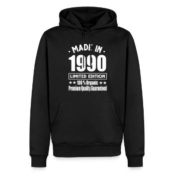 Fabriqué en 1990 Vintage Retro Limited Edition - Sweat à capuche Premium bio Homme - noir - Devant - Nico (187cm)