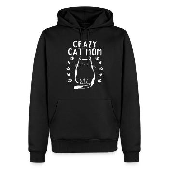 Chat Maman Drôle Chat Amoureux des chats - Verrück - Sweat à capuche Premium bio Homme - noir - Devant - Nico (187cm)