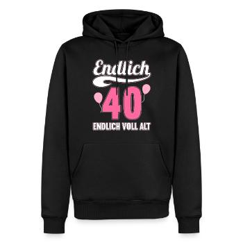 Endlich 40 Jahre endlich voll alt 40 Geburtstag - Männer Premium Bio Hoodie - Schwarz - Vorne - Nico (187cm)